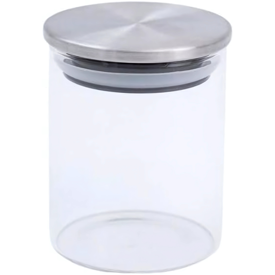 Pote 210ML de Vidro com Tampa de Inox Circular para Mantimento - Oikos
