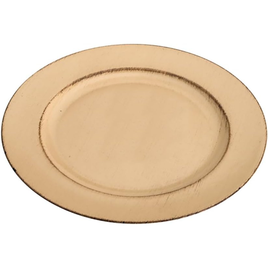 Sousplat Patinado de Plástico Opala Bege - Lyor