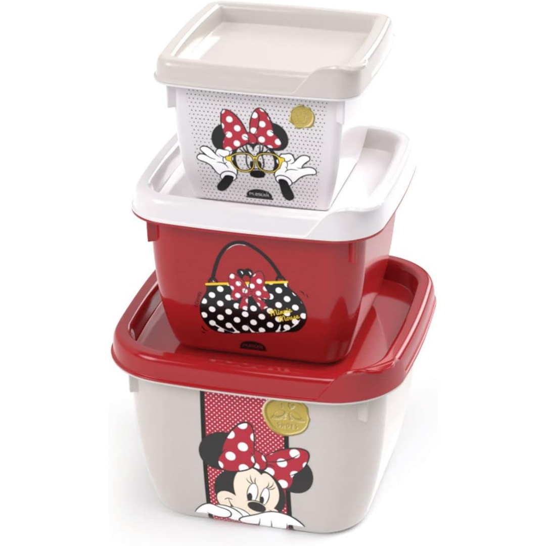 Conjunto 3 Potes Conect Minnie - Plasútil