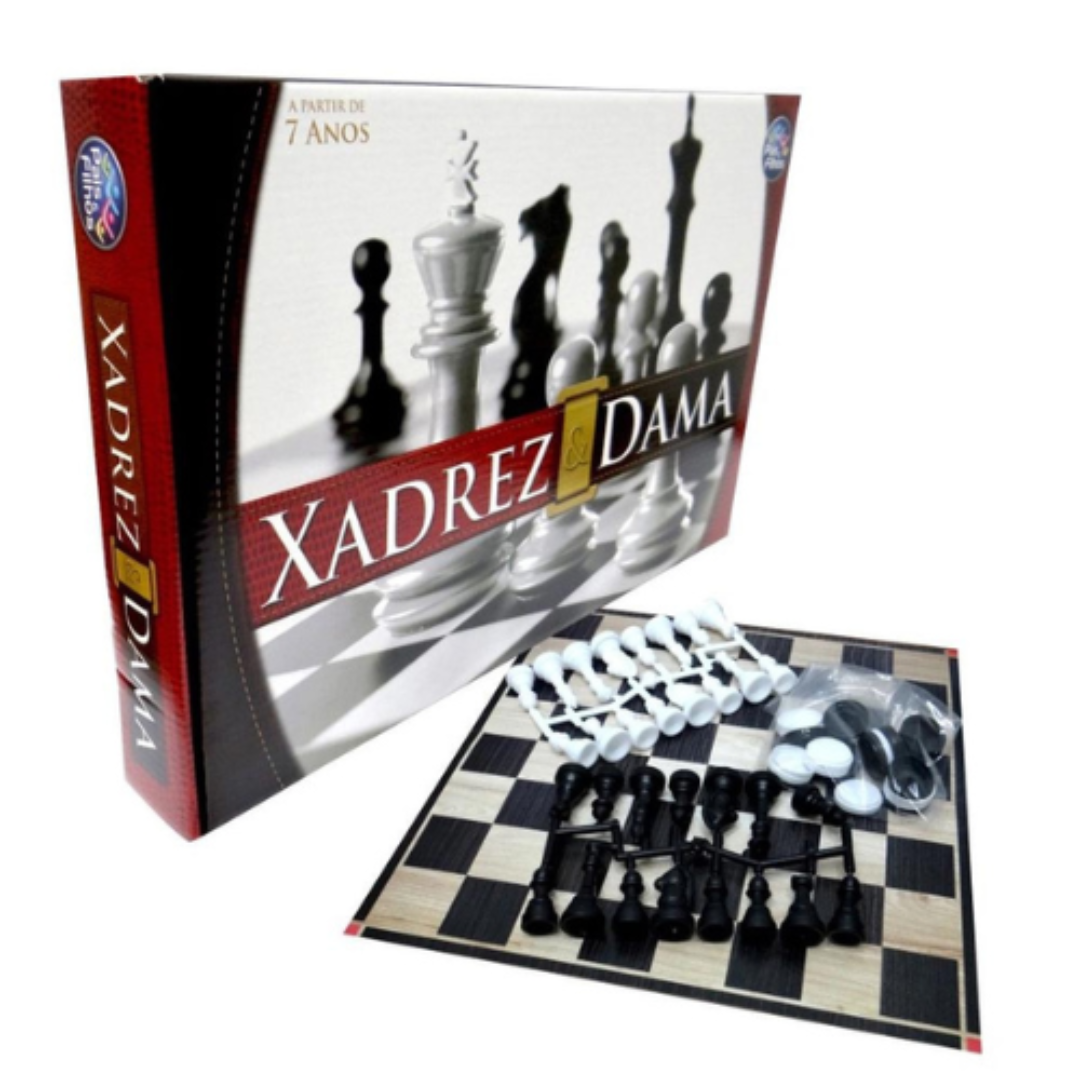 Jogo Xadrez e Dama - Jogo de Tabuleiro Clássico