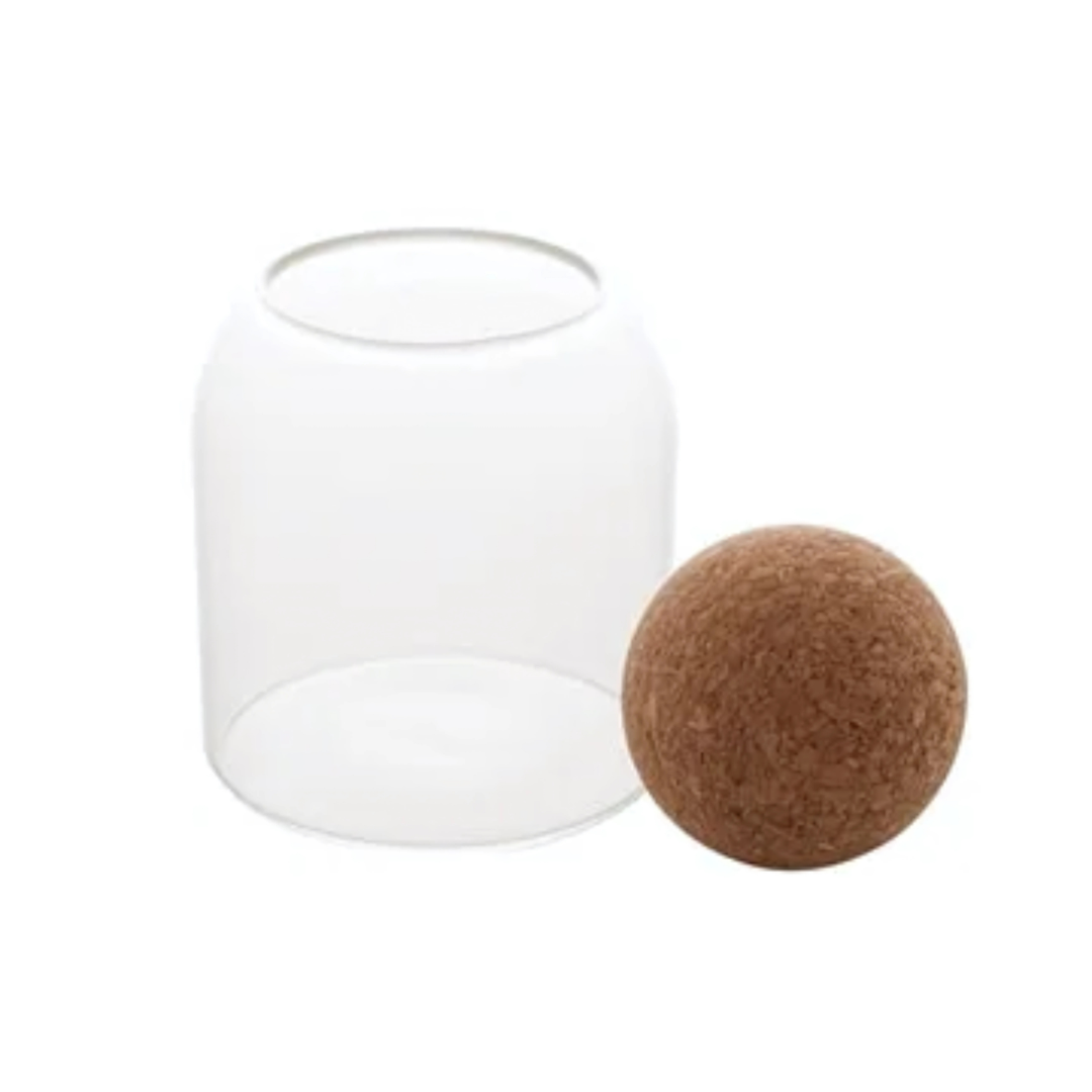 Pote de Vidro com Tampa Esfera Rolha Clean 510ml - Lyor