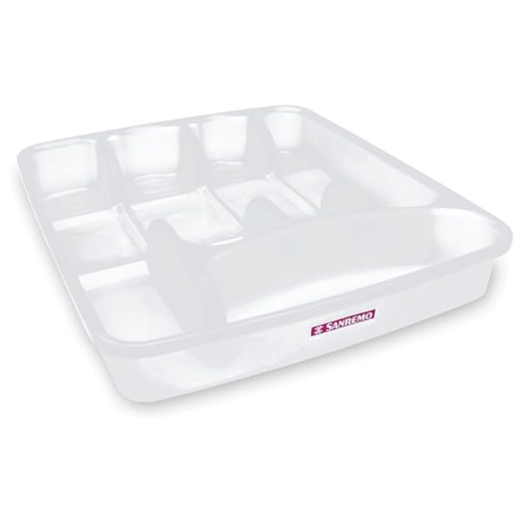 Porta Talher com Tampa Plástico Sanremo - Branco - Material Plástico