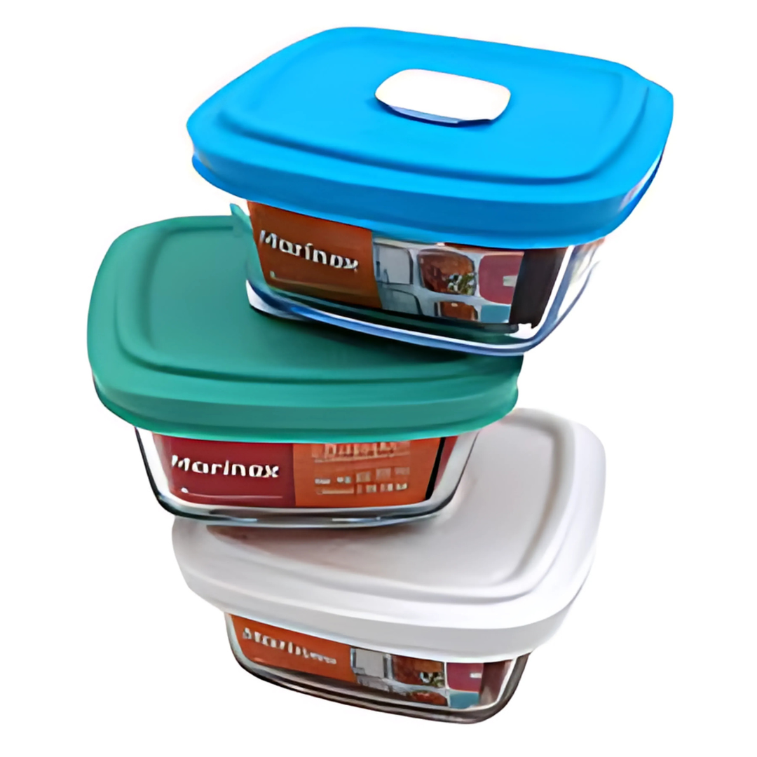Pote Vap Quadrada 300ml com Tampa - Marinex