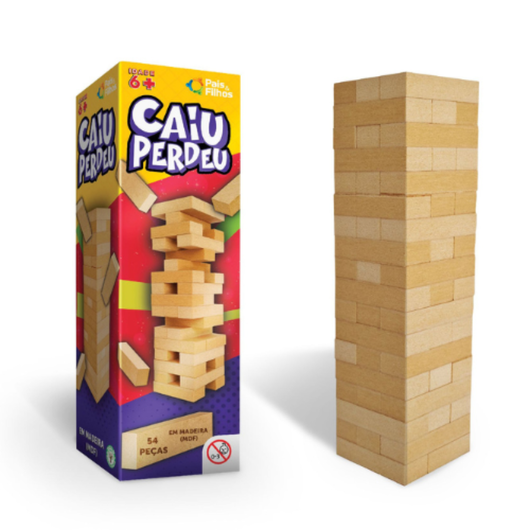 Jogo Caiu Perdeu de Madeira MDF - Pais e Filhos