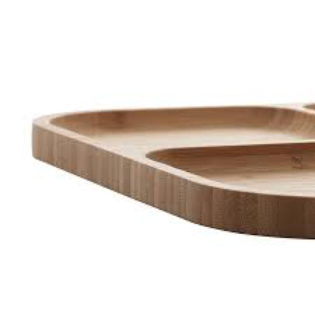 Petisqueira de Bambu Quadrada com 4 Divisórias