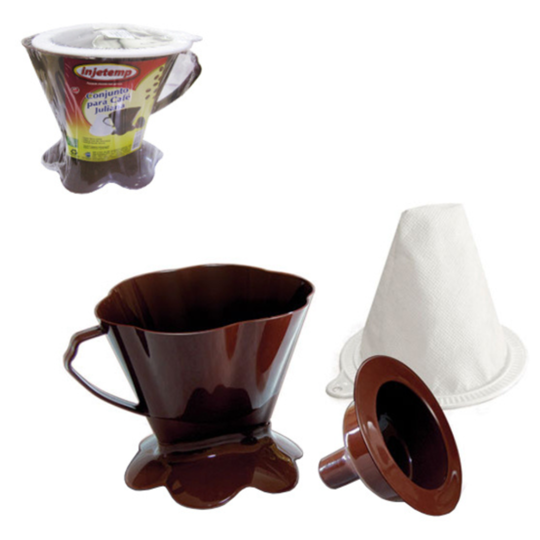 Porta Filtro de Café com Coador Sintético e Adaptador -  Injetemp