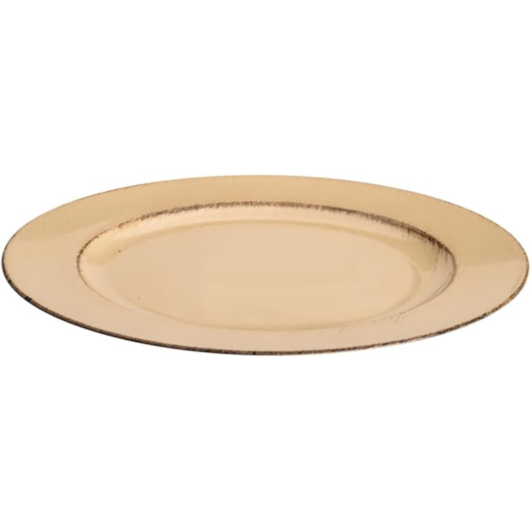 Sousplat Patinado de Plástico Opala Bege - Lyor