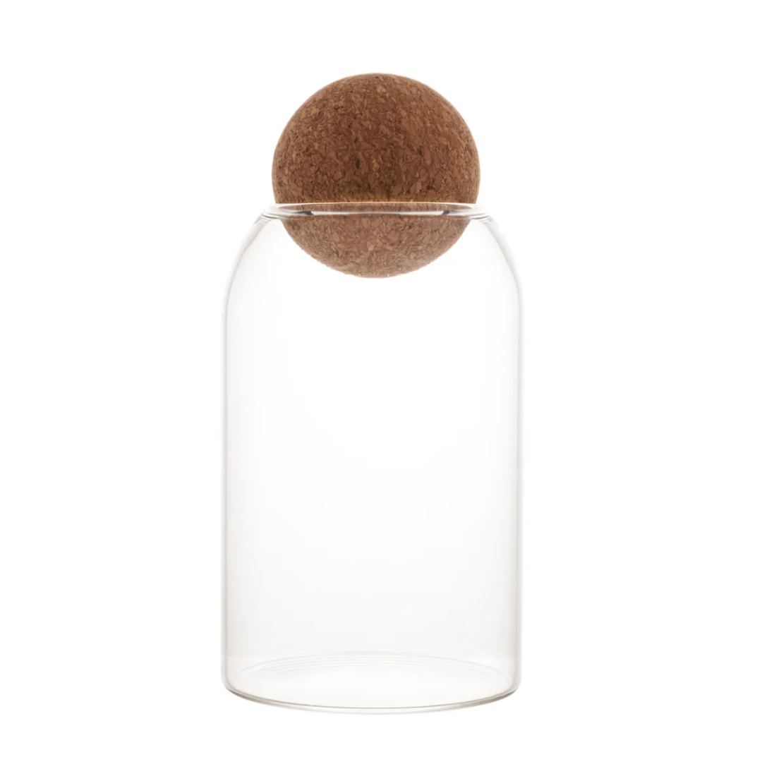 Pote de Vidro com Tampa Esfera Rolha Clean 800ml - Lyor