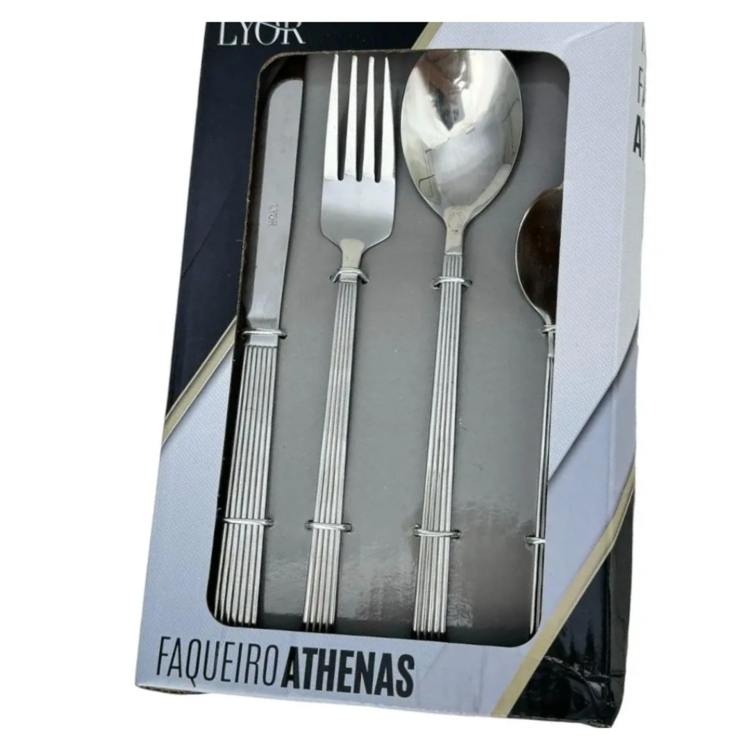 Faqueiro 16 Peças de Aço Inox Athenas - Lyor