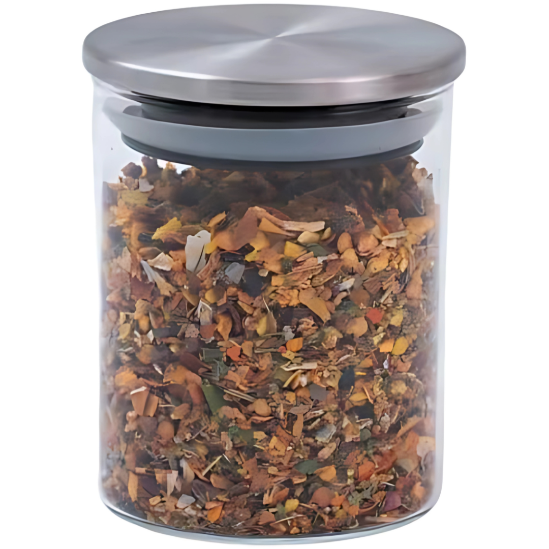 Pote 210ML de Vidro com Tampa de Inox Circular para Mantimento - Oikos
