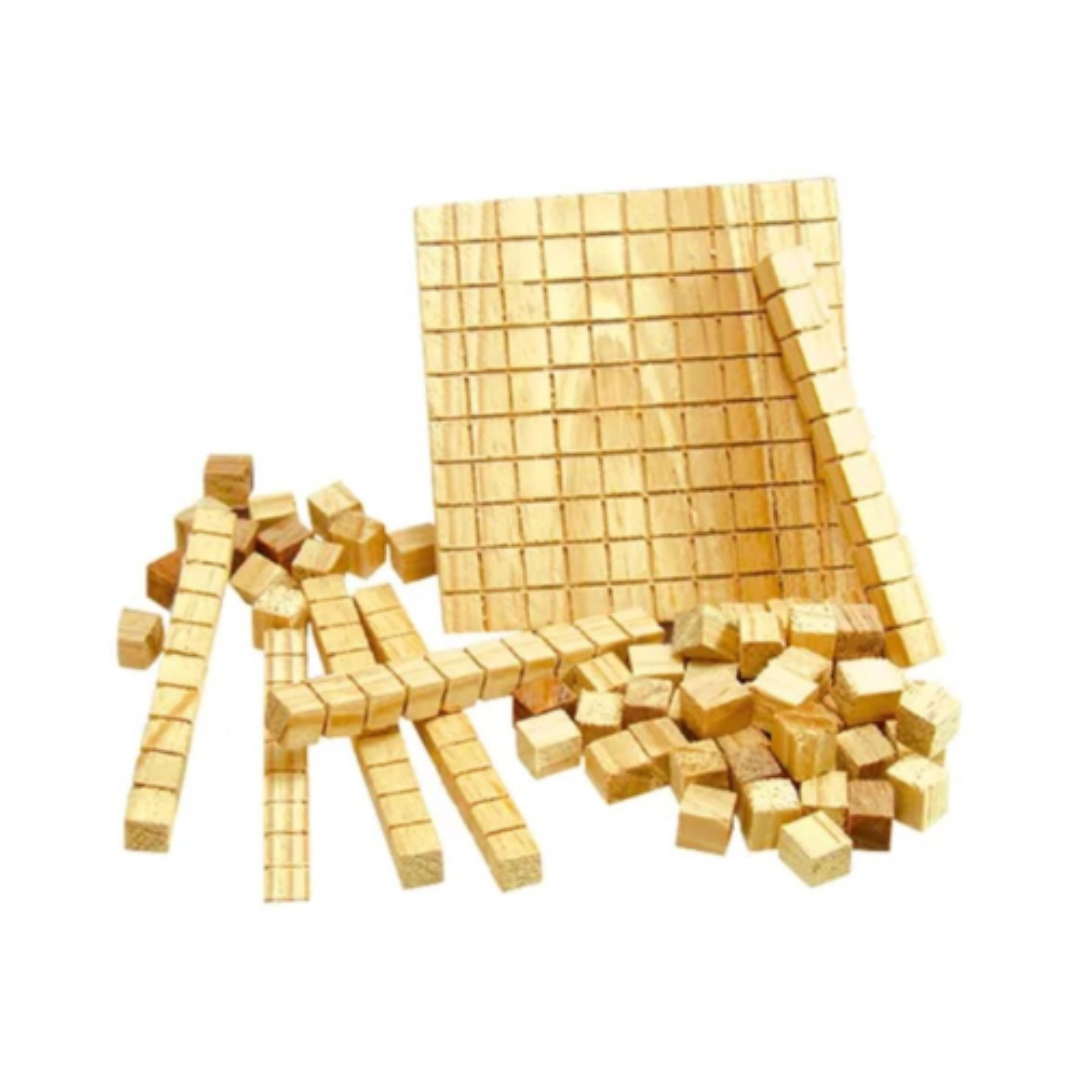 Material Dourado 74 Peças - Blocos de Madeira para Montar