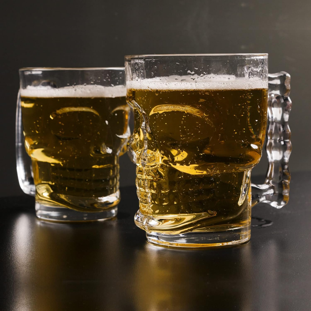 Caneca de Vidro Caveira Rock Style 365ml - Lyor
