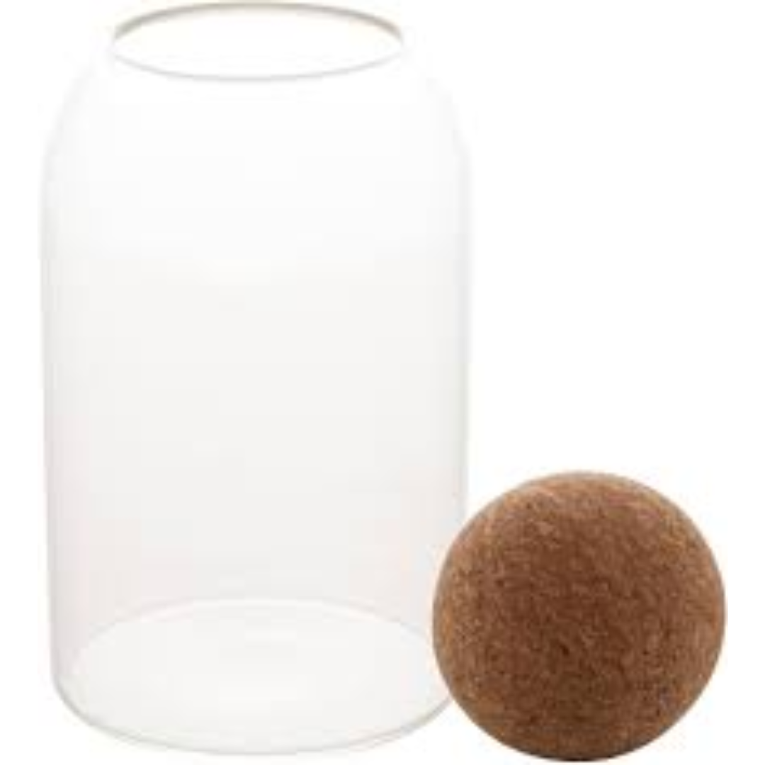 Pote de Vidro com Tampa Esfera Rolha Clean 800ml - Lyor