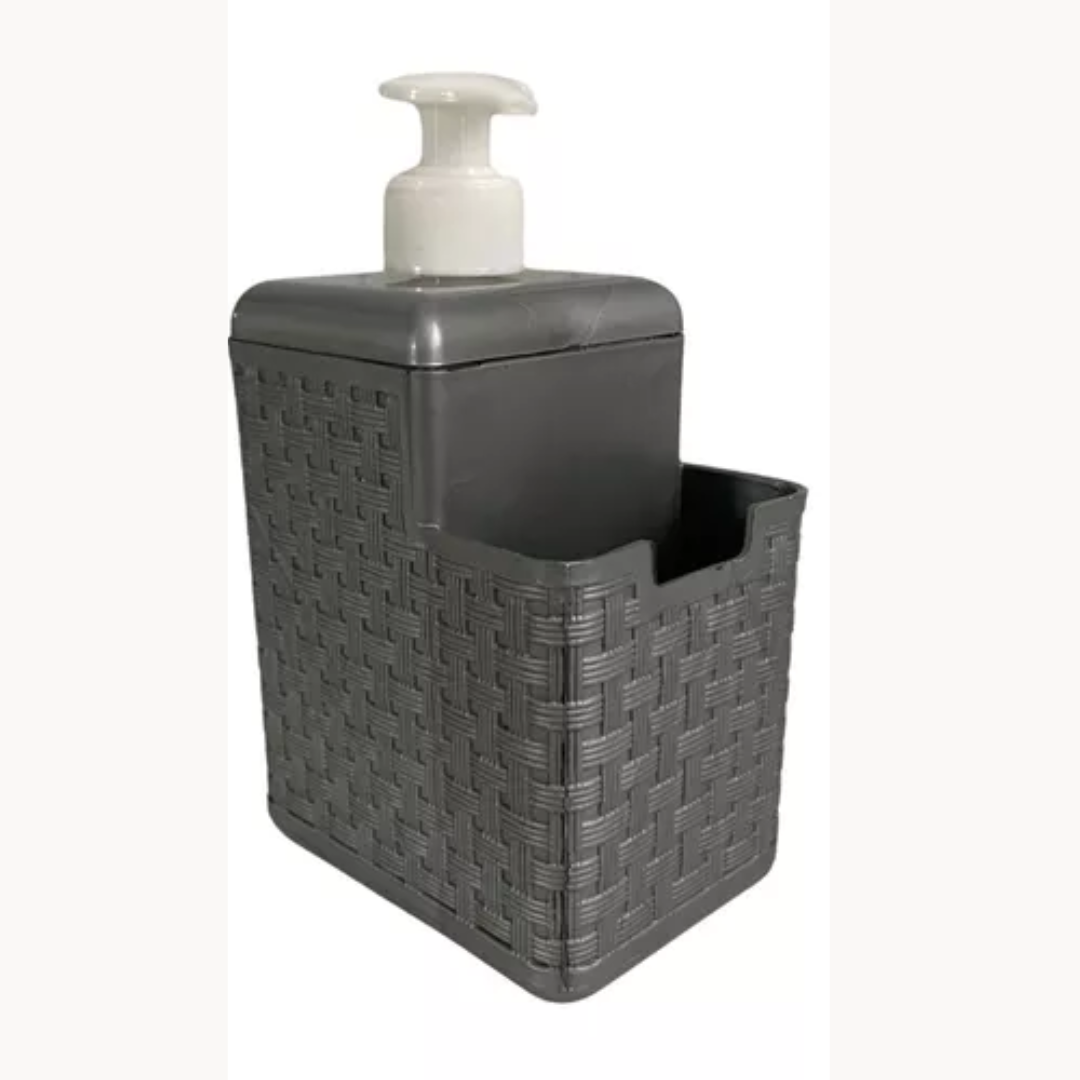 Dispenser Porta Detergente e Esponja Plástico - Rattan