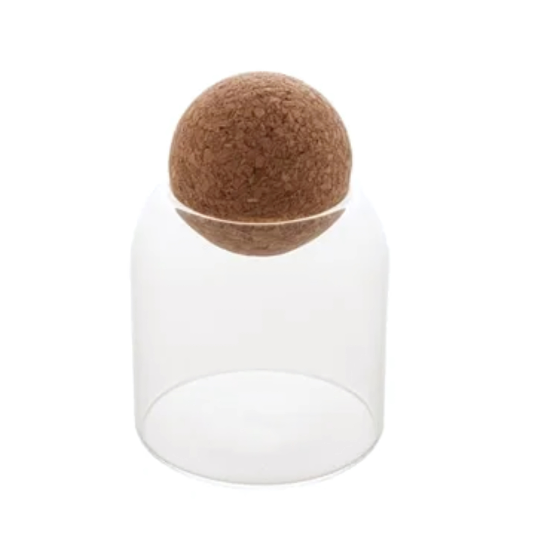 Pote de Vidro com Tampa Esfera Rolha Clean 510ml - Lyor