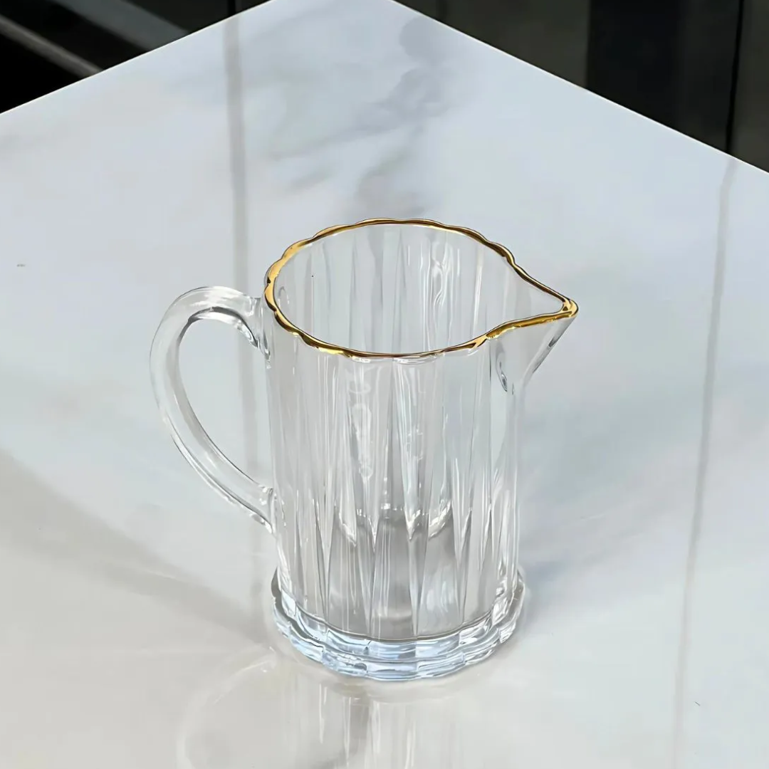 Leiteira de Cristal Ecológico com Fio de Ouro 290ml