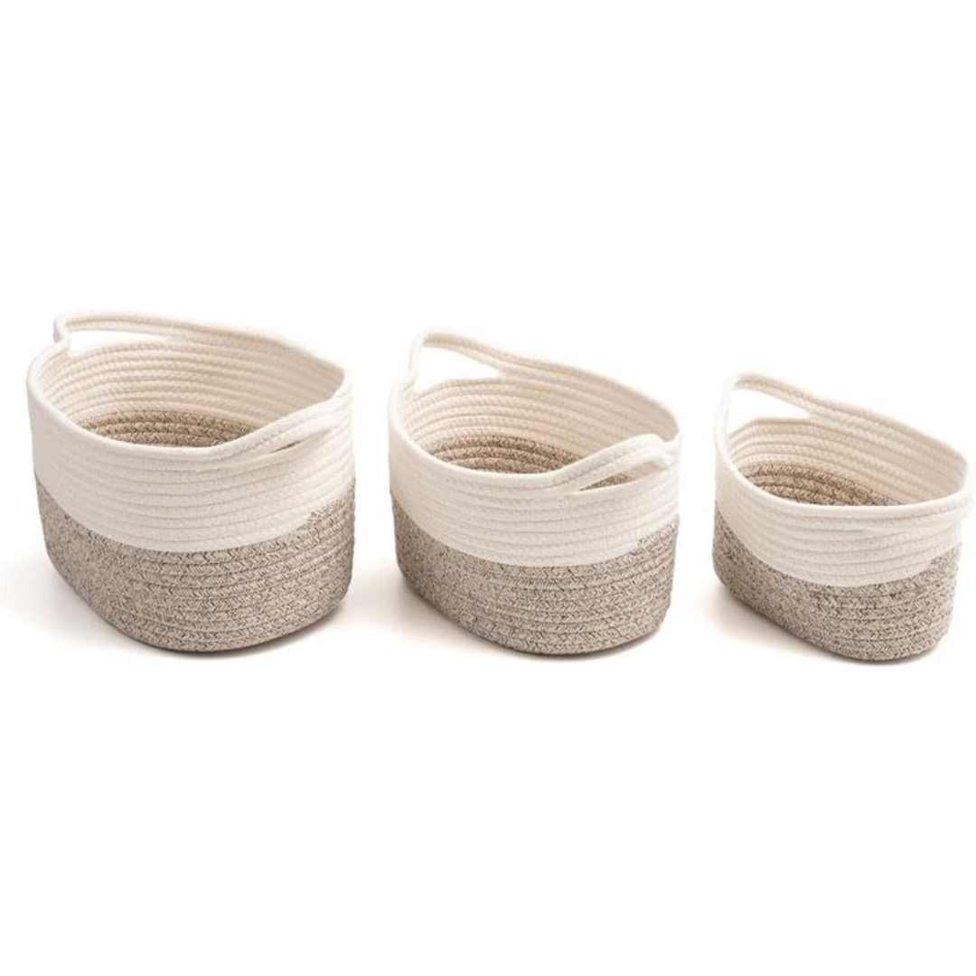 Kit Cestos Duo Cordas com Alças 3pcs - Oikos