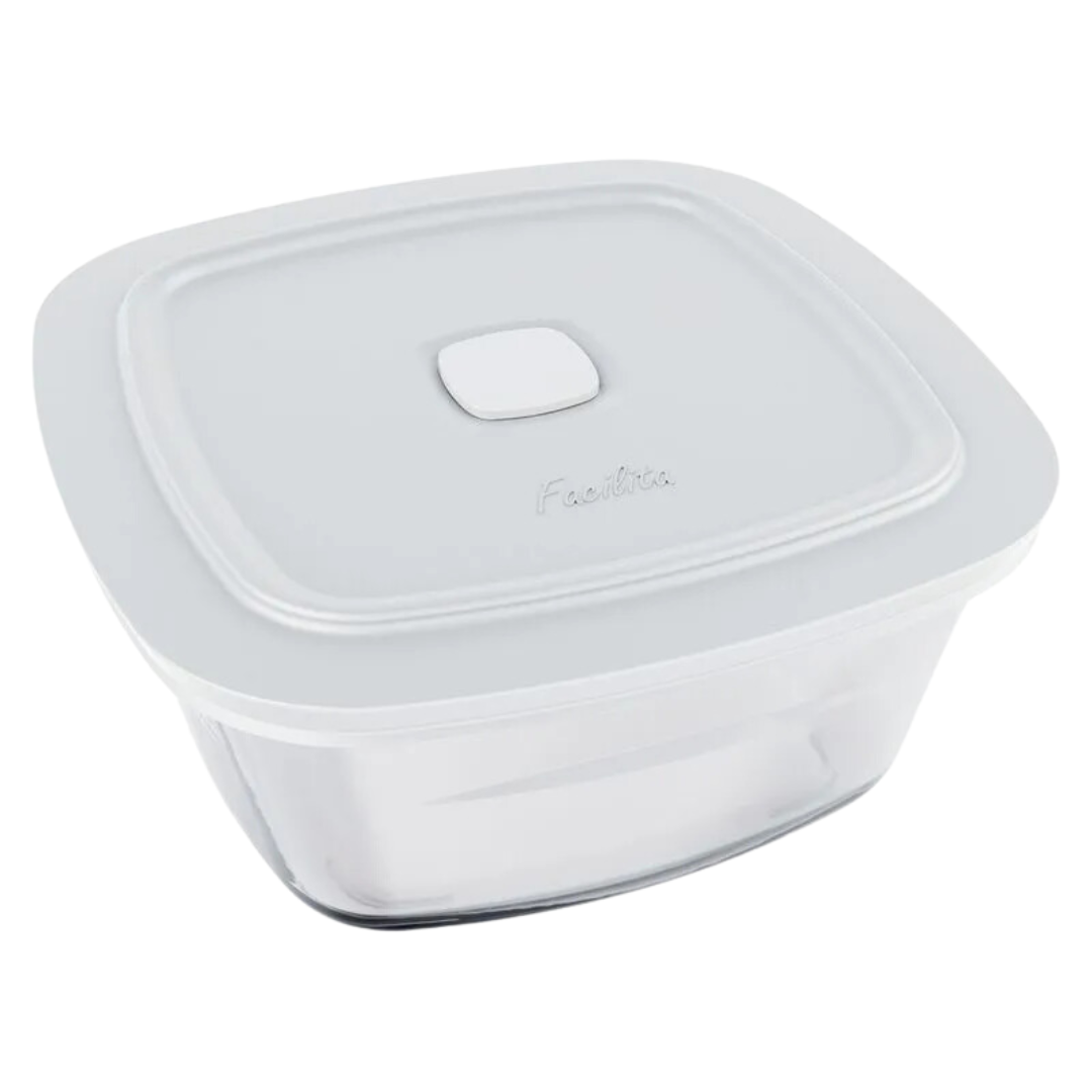 Pote Facilita Vap Quadrada 2Lts com Tampa - Marinex
