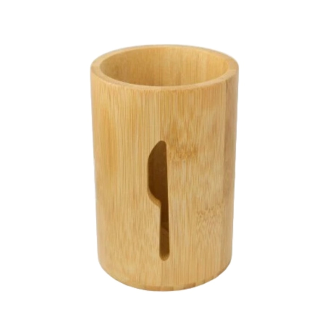 Porta Talher Escorredor de Bambu Redondo
