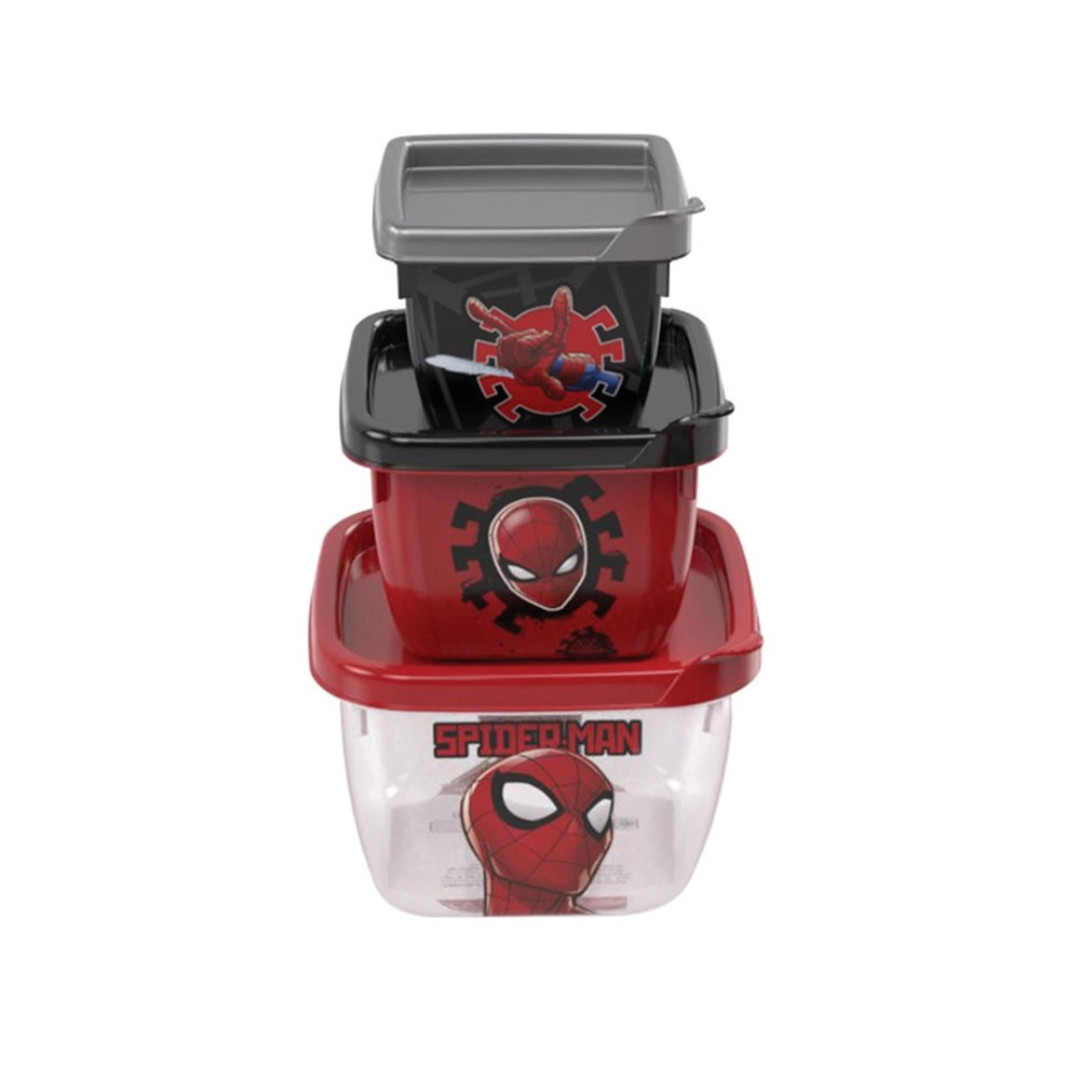 Conjunto de 3 Potes Connect do Homem-Aranha - Plasútil