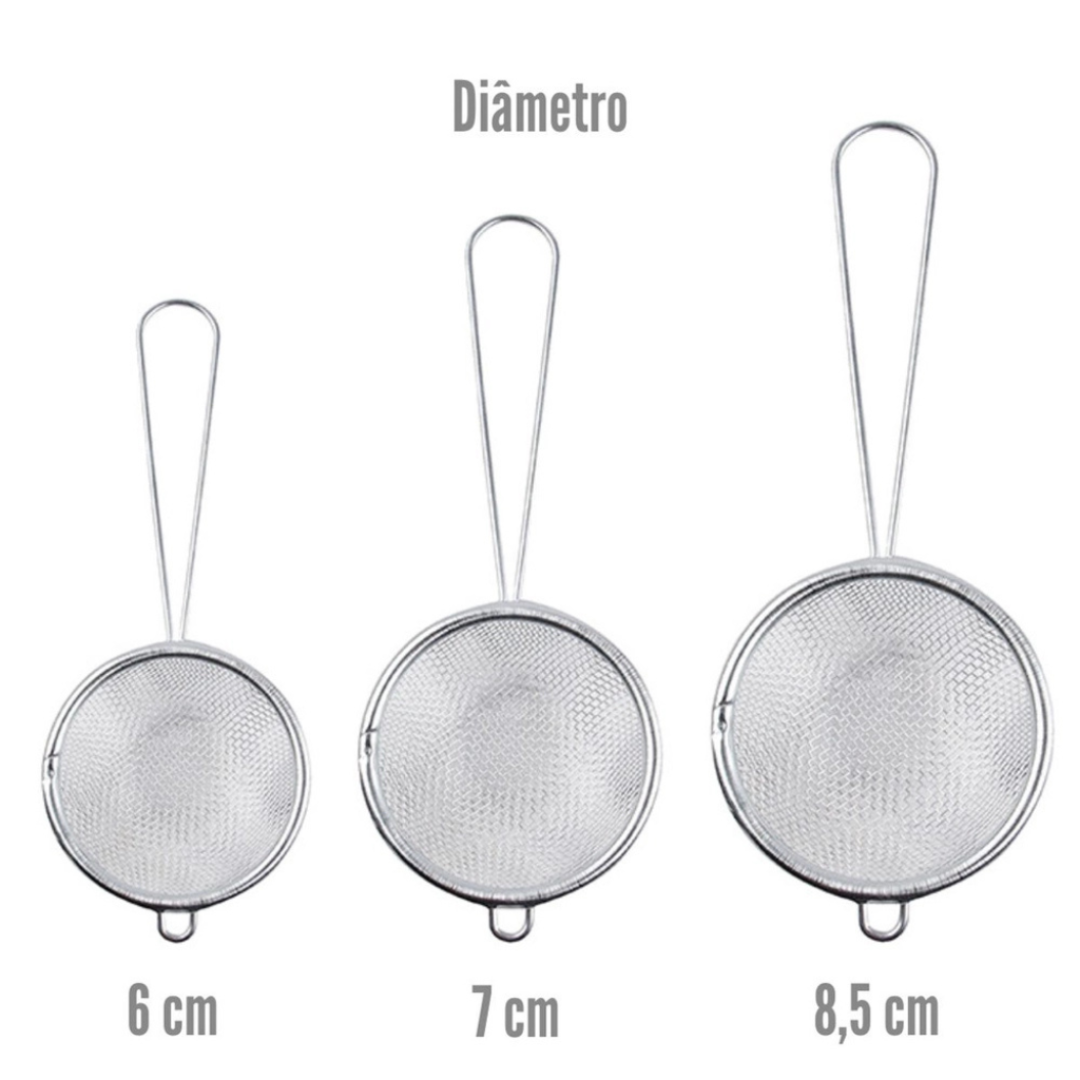 Kit 3 Peneiras de Inox - Art House