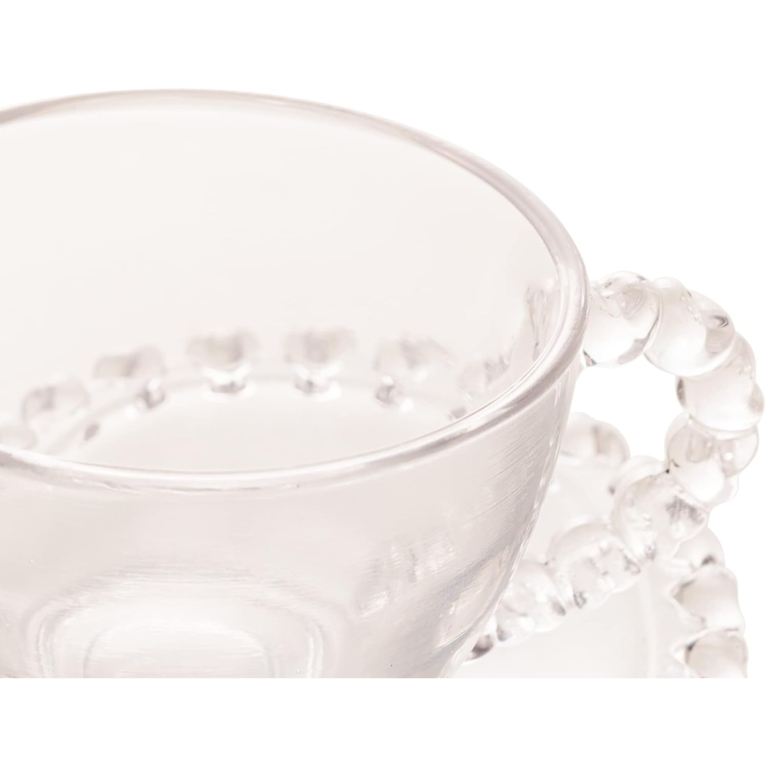 Xícara para Café com Pires de Cristal de Chumbo Coração 80ML - Lyor