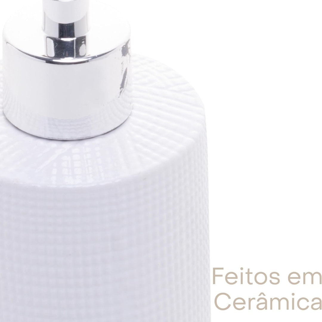 Conjunto 3 Peças para Banheiro de Cerâmica Lille Branco - Lyor