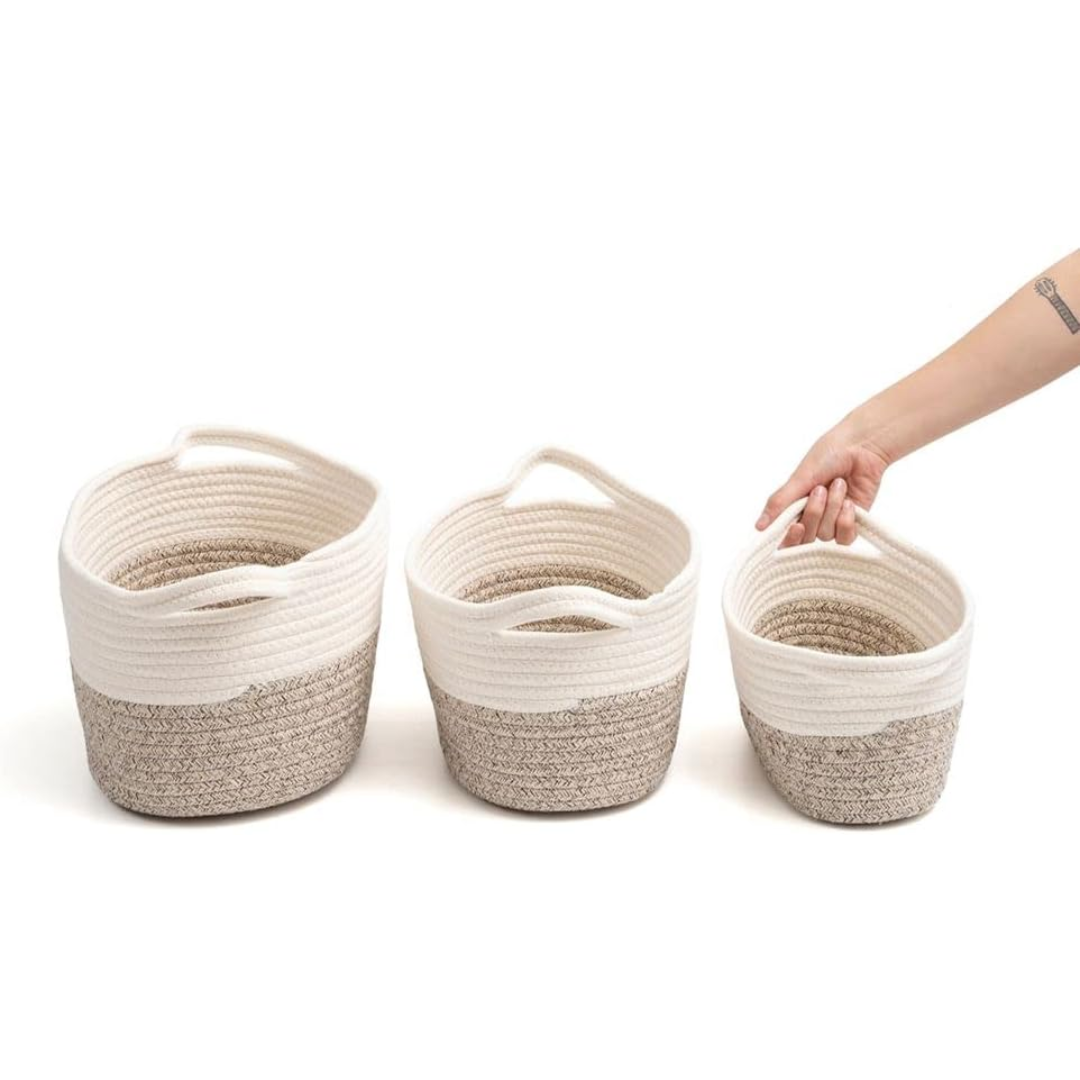 Kit Cestos Duo Cordas com Alças 3pcs - Oikos